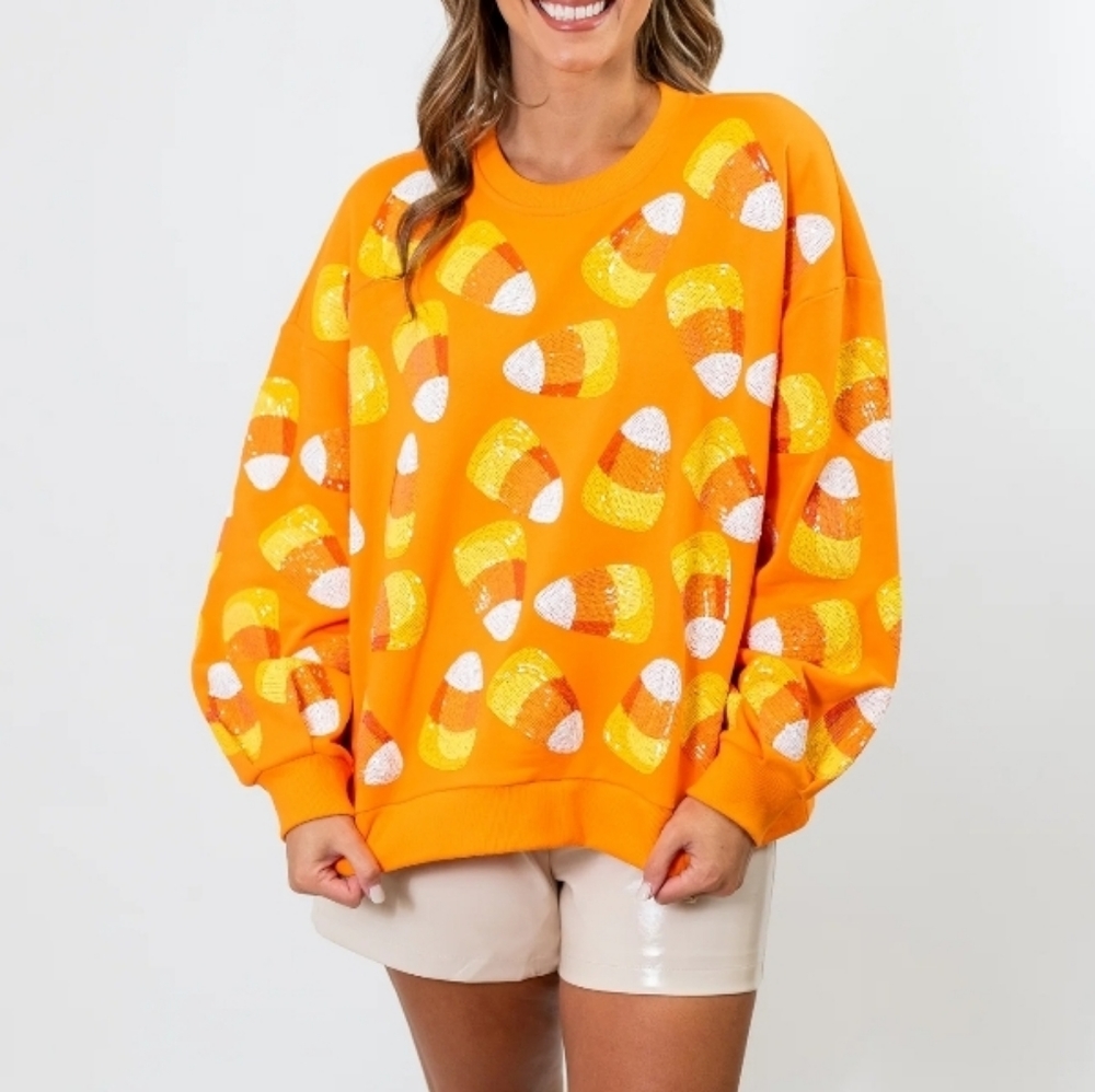 Queen of sparkles candy corn sweatshirt